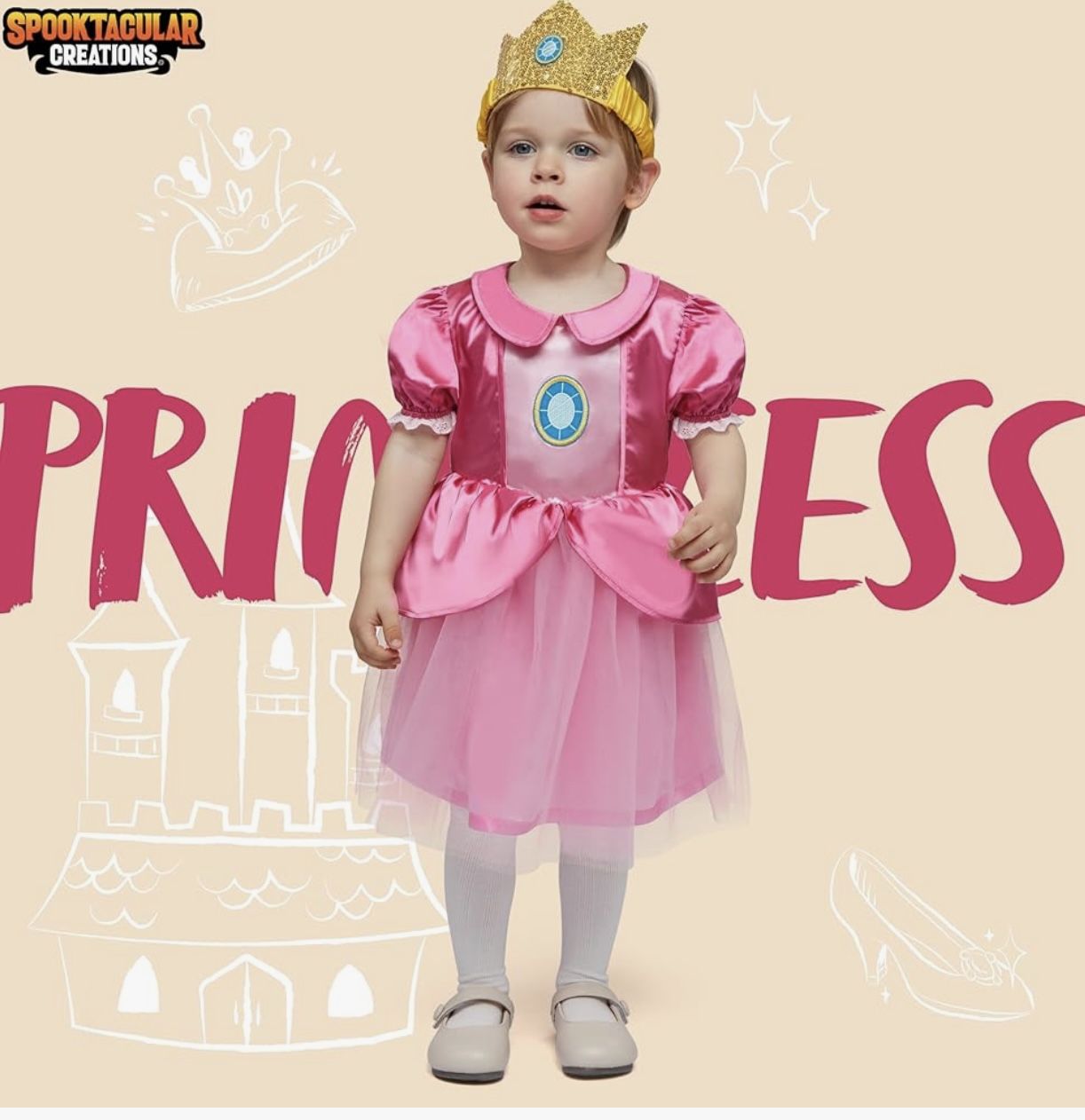 Spooktacular Creations Halloween Baby Pink Princess Costume for Girls Toddler Princess Costume for Halloween Dress Up Party