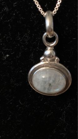 Semi precious necklace Opal stone 925 Italian sterling silver 3K of opal