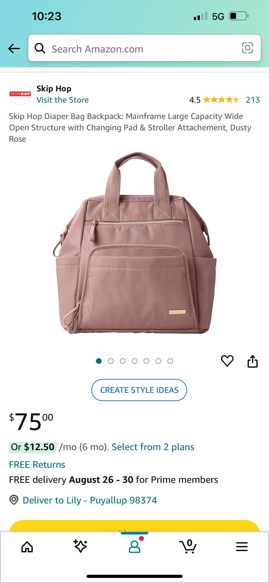 Skip Hop Wide Open Diaper Bag Backpack.
