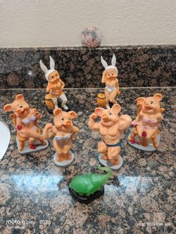 Novelty Pig Figurines Set of 6