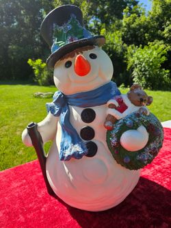 $35.00 - 24" Countryside Ceramics Christmas Snowman, Interior/Exterior Decor!  Heavy/Gorgeous/Pls Read Description!