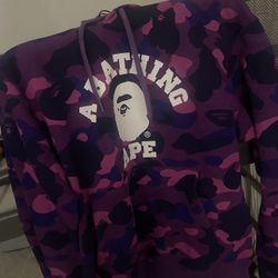 Bape "Color Camo College" Pullover hoodie purple