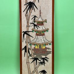 Vintage Mid Century Pagoda Gravel Art