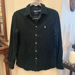Polo by Ralph Lauren Dark Green Corduroy Button-Down Shirt Size Medium
