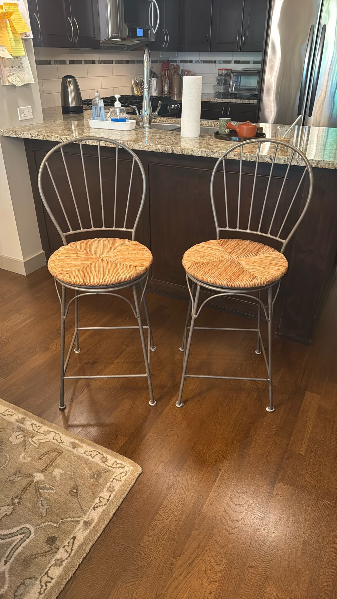 2 x Metal Bar Stools