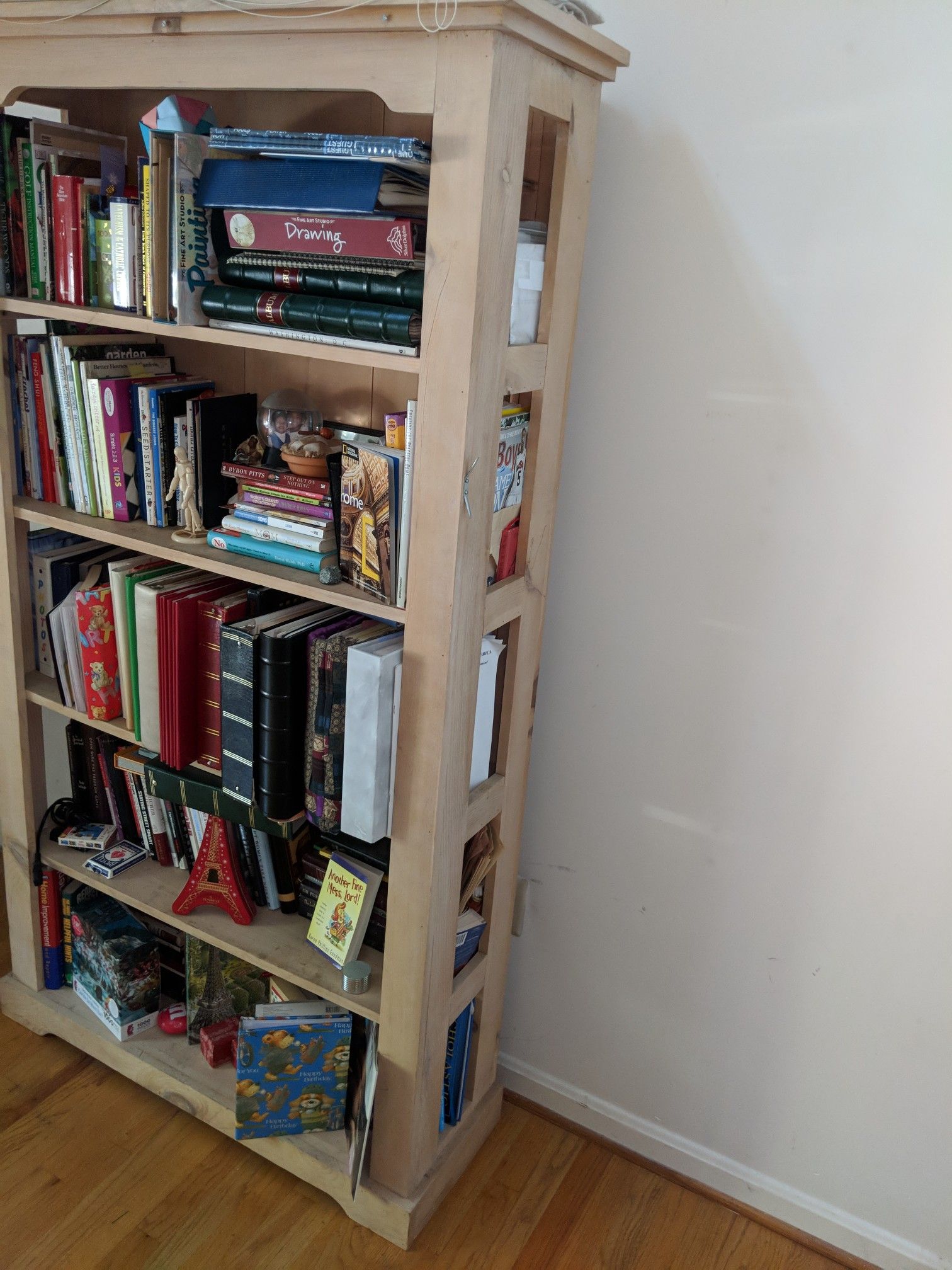 2 matching wood bookshelves + 1 additional shelving units (contents not included), possible bonus third wood bookshelf