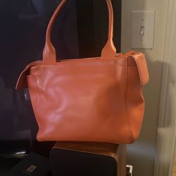 Lamarthe NATURAL LEATHER HANDBAG Orange Color