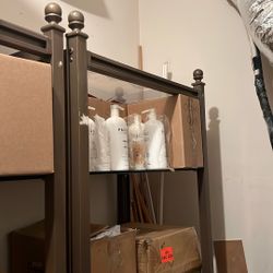 Metal Shelving Units W/glass Shelves