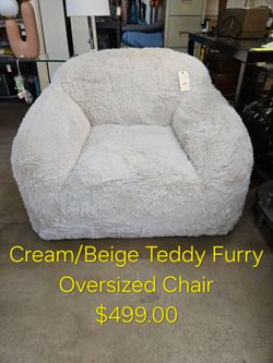 Oversized Cream Teddy Fur Accent Chair We are located at 2811 East Bell road. Another Time Around Furniture.