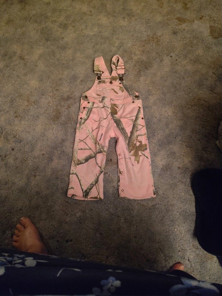 Cabela's Camo Print Overalls Adjustable Straps Baby Girls 12 Months 