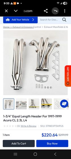 1-3/4" Equal Length Header For 1(contact info removed) Acura CL 2.3L L4