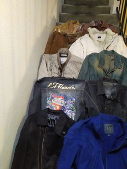 10  Men's Jackets Lot - DKNY,  AIX,  Ed Hardy,  Zara,  Aldo &  more