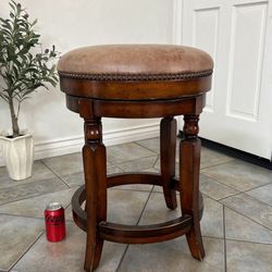 BACKLESS COUNTER STOOL IDARK WALNUT LEATHER