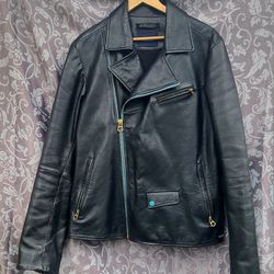 Mens Scotch And Soda Leather Motorcycle Jacket 