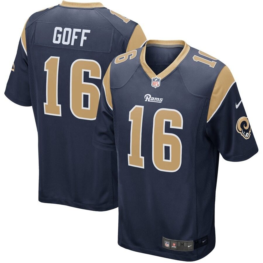 LA RAMS GOFF JERSEY SIZE SM N MED N LARGE N 2XL N 3XL 100% STITCHED