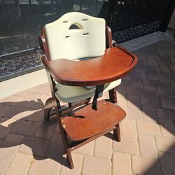 Abiie Beyond Junior Wooden High Chair with Tray