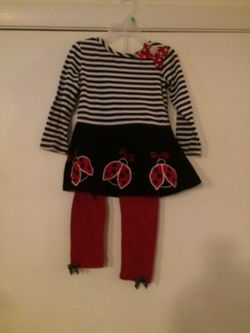 Girls Bonnie Jean 2 piece Lady Bug SET Size 2T