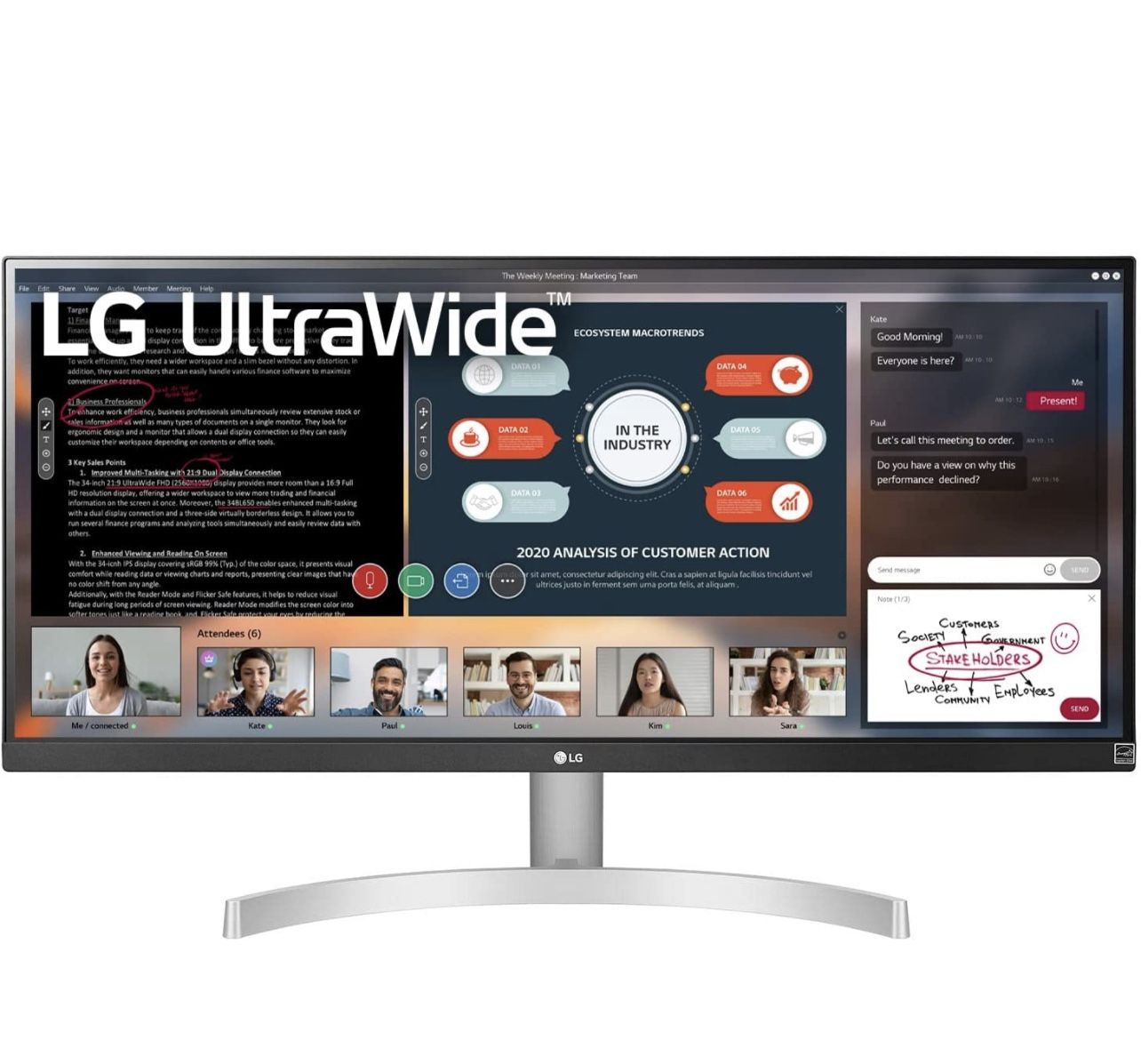 LG UltraWide 29” WFHD IPS HDR Monitor 75hz refresh rate