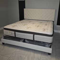 Brand New King Bed with King Mattress and Box Spring / Cama King, Colchon King y Box Spring king Nuevos a Estrenar … Fast 🚚