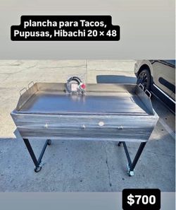 plancha grande 20 × 48 para Pupusas, tacos, tortilla hecha a mano, hibachi etc.