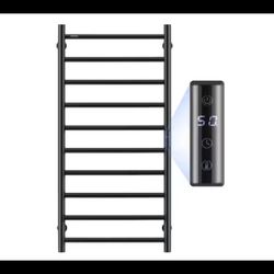 VEVOR 10-Bar Towel Warmer Rack Wall Mounted Heated Towel Rack for Bathroom Black