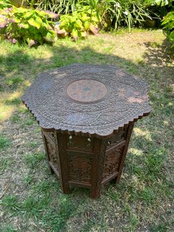 Wooden Indian style side table