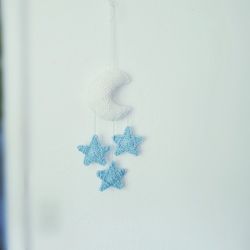 Handmade Baby Boy Moon And Stars Wall Hanging