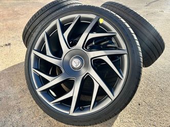 WE SHIP 2U - 21" OEM 2026 Tesla Model S Plaid VELARIUM wheels Goodyear ALL SEASON - WITH CAPS