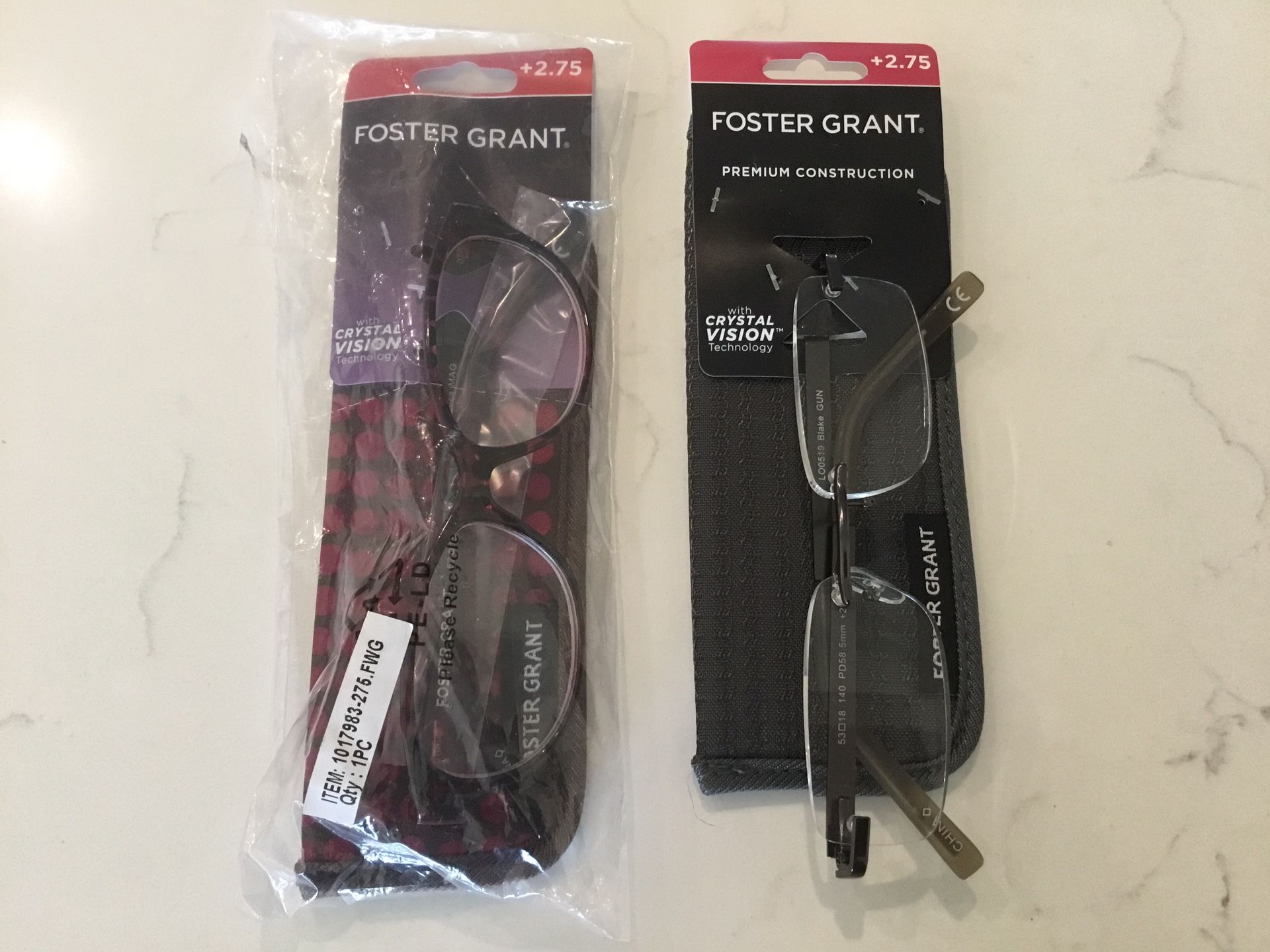 Foster Grant Reading Glasses.  New. +2.75