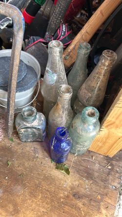 Vintage old bottles all hand dug up