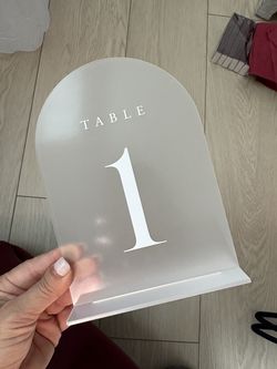 Wedding Table Numbers 1-5