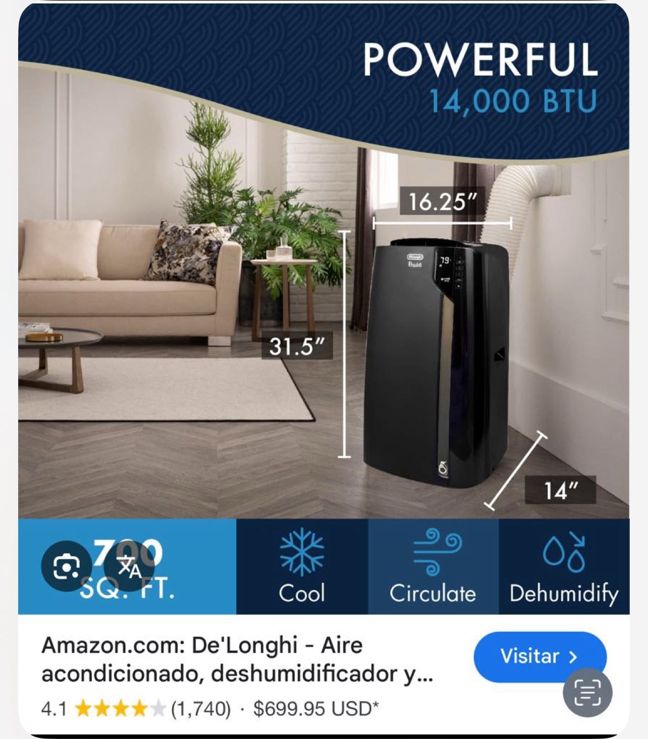 Aire Acondicionado 14000 Btu New