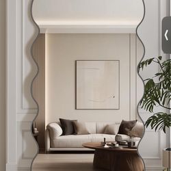 New Wavy Full Length Mirror With Stand 71”x28”