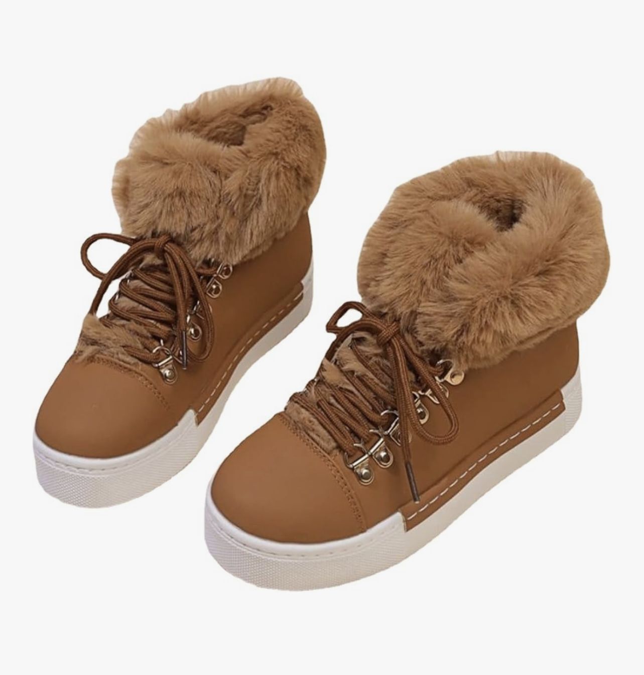 Winter Women's Snow BOOTS Short Barrel, Fleece Lined Thickened Boots for Cold Weather