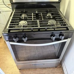 New Open Box Whirlpool Black-stainless Steel Gas Stove And Oven 