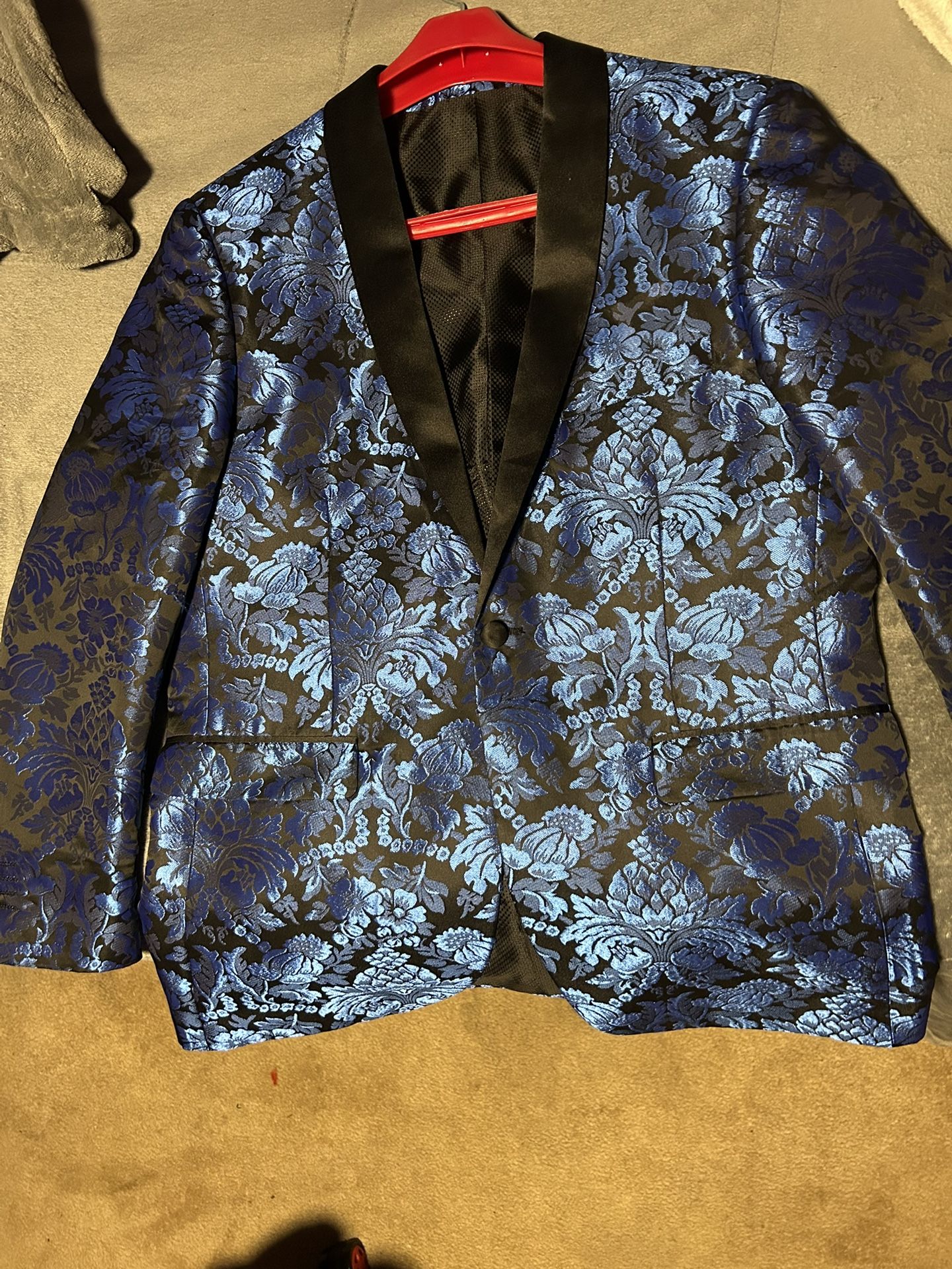 Blue and Black Floral Blazer
