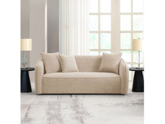 Keith Beige Chenille Sofa w/3 Pillows
