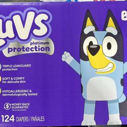 Luvs Bluey Platinum Protection Baby Diapers Size 5, 124 Count