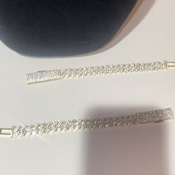 🔥💎🔥💎ON SALE CUSTOM ALL YELLOW BUSTDOWN D COLOR VVS1 MOISSANITE 8 INCH & 8.5 INCH  CUBAN BRACELETS WITH CUSTOM CLASPS 