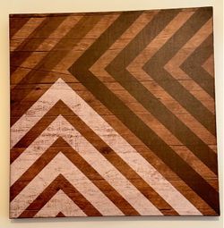 18x18 Geometric Wood Chevron Wall Art