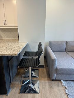 Modern Black Barstools Set