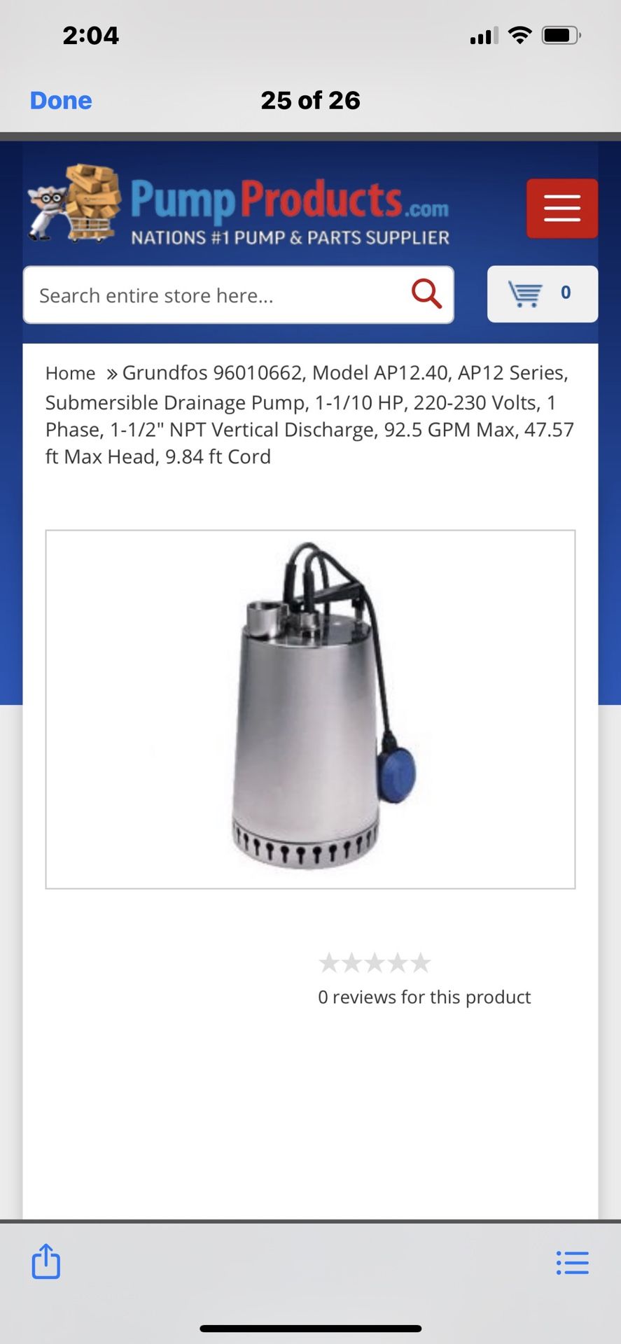 Submersible Drainage Pump Unilift AP Grunfos