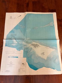 Vintage UNALASKA Alaska Aleutian Arc Bathymetric Map ESSA 36x41”