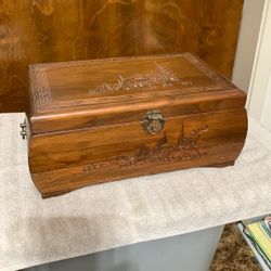 Antique Wooden Jewelry Box