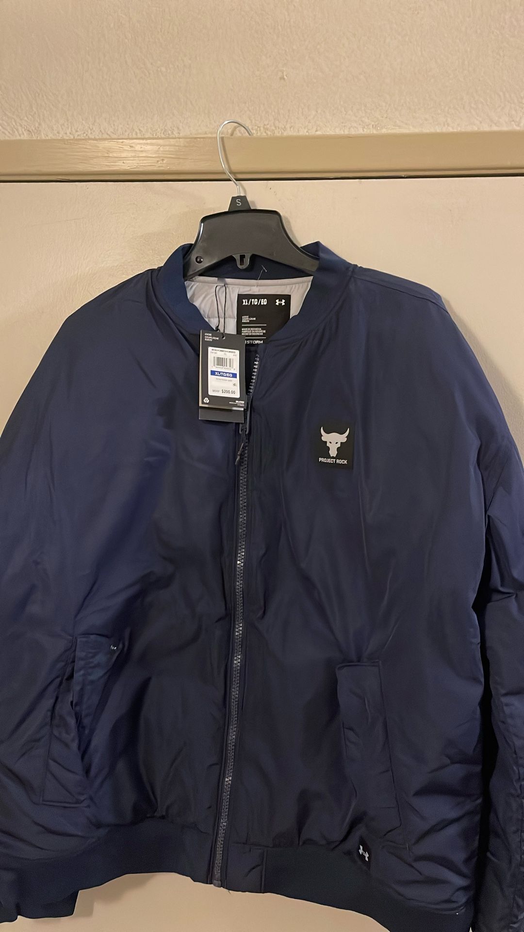 NWT Under Armour Project Rock Bomber Jacket XL. No Deliveries