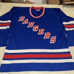 Starter New York Rangers Hockey Jersey Mens Xl NHL Clean Vintage Blue Sewn