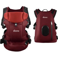 Diono Carus Complete 4-in-1 Baby Carrier with Detachable Backpack, Front Carry & Back Carry