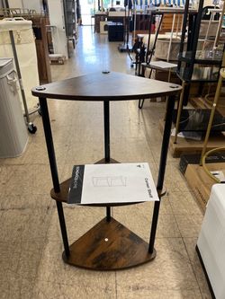 SONGMICS Corner Shelf Stand 3-Tier Standing Shelf - Brown