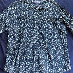Blue Flower Dress Shirt