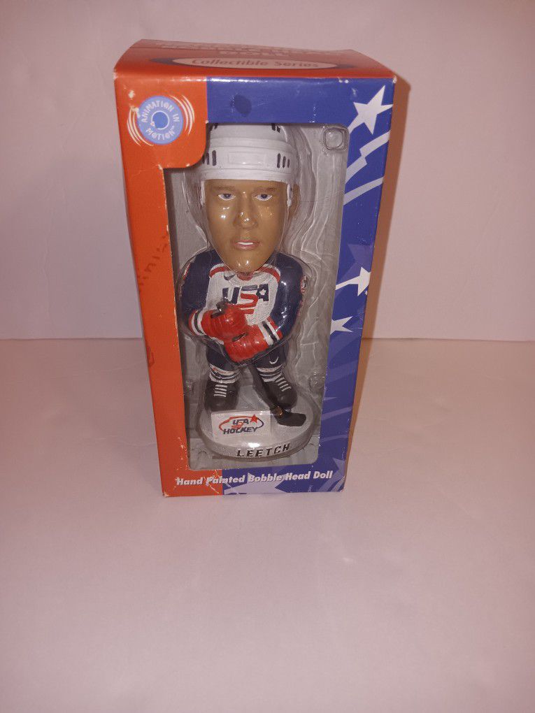 USA Hockey Brian Leetch 2001 Hand Painted Bobblehead Collectible Series